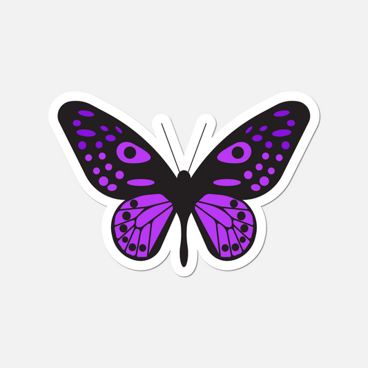 Dreamy Purple Butterfly Sticker - Whimsical Waterproof Vinyl