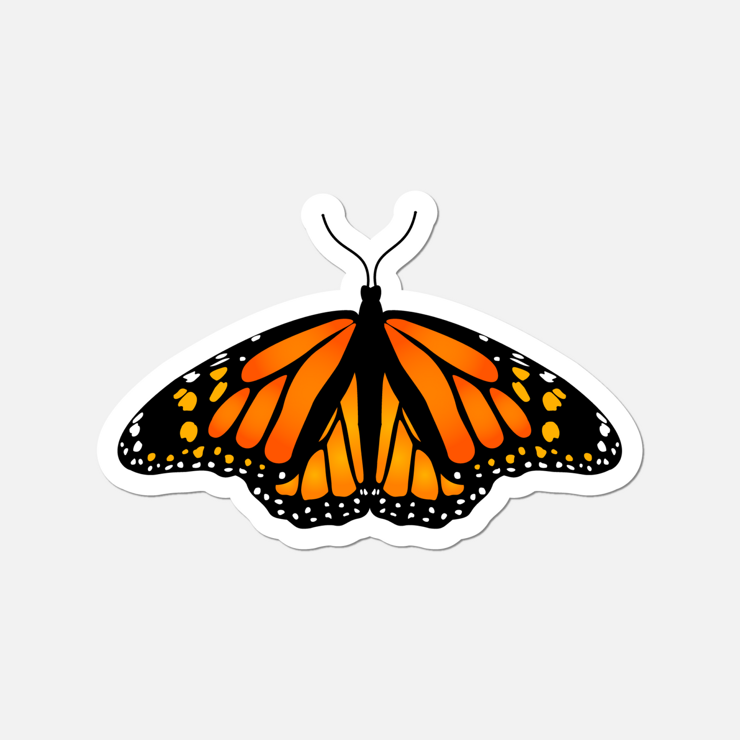 Monarch Ember Butterfly Sticker - Fiery Orange and Deep Hues