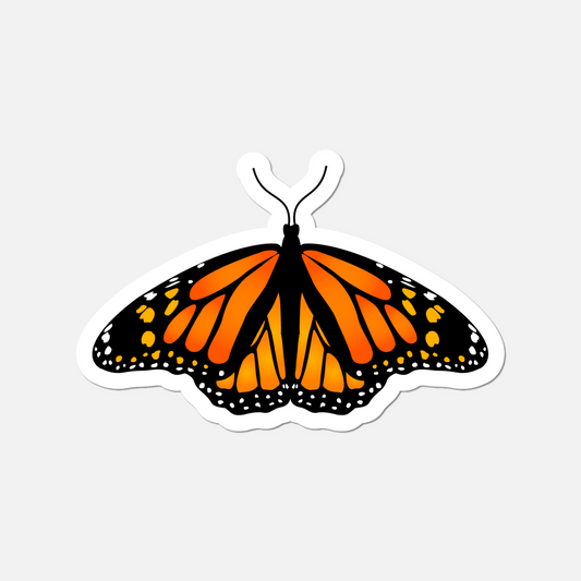 Monarch Ember Butterfly Sticker - Fiery Orange and Deep Hues