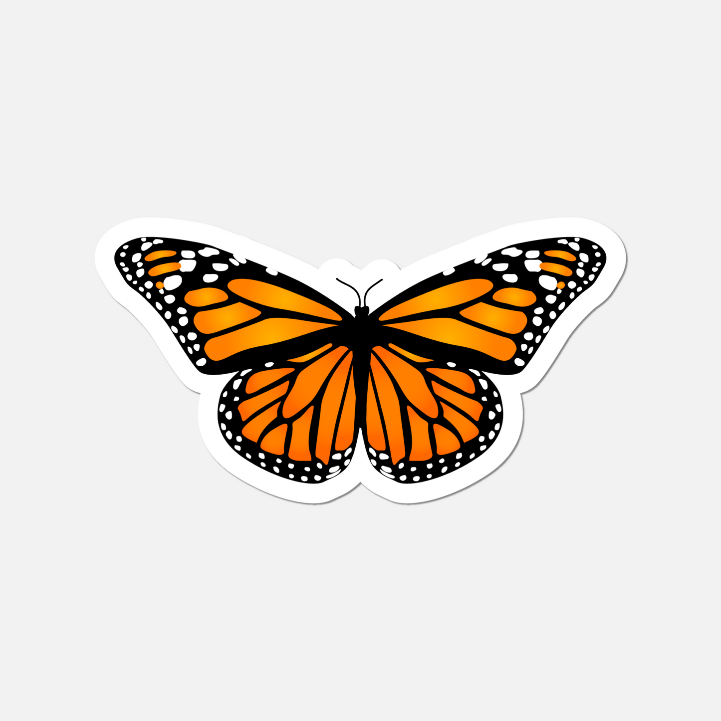 Monarch Glow Butterfly Sticker - Radiant Golden and Orange Vinyl