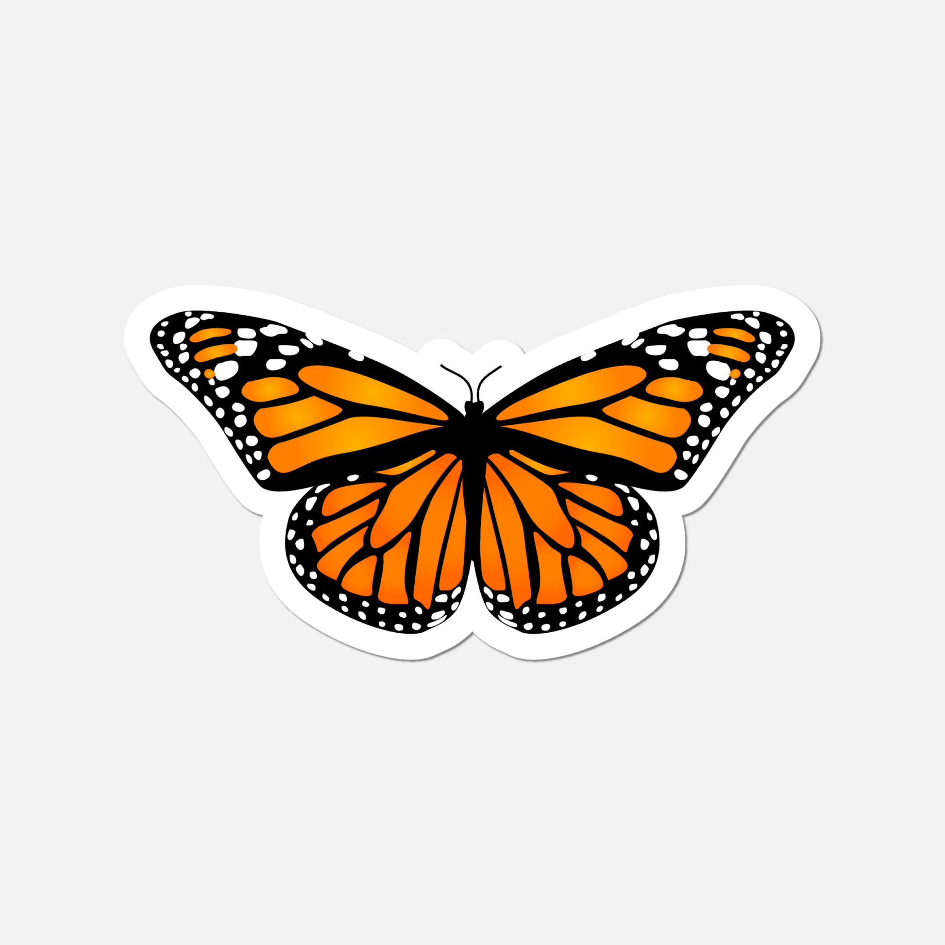 Monarch Glow Butterfly Sticker - Radiant Golden and Orange Vinyl