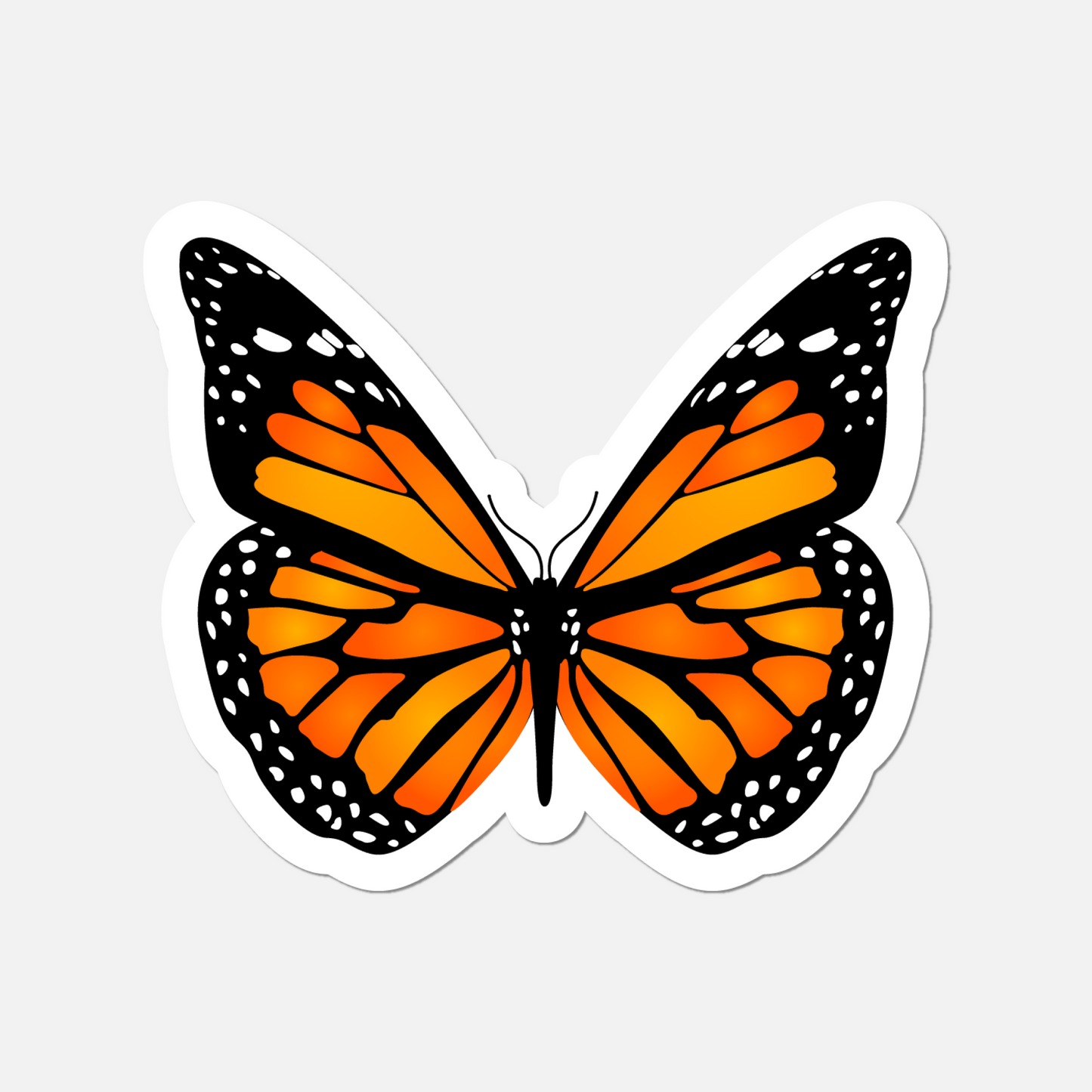 Monarch Sunset Butterfly Sticker - Warm Orange and Golden Hues