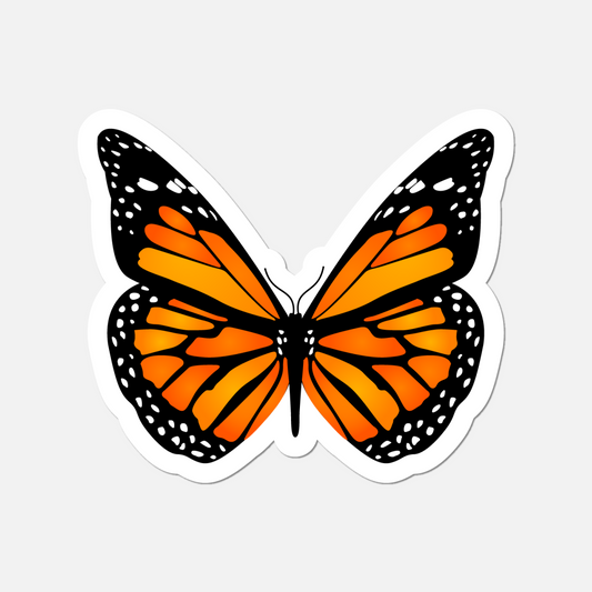 Monarch Sunset Butterfly Sticker - Warm Orange and Golden Hues