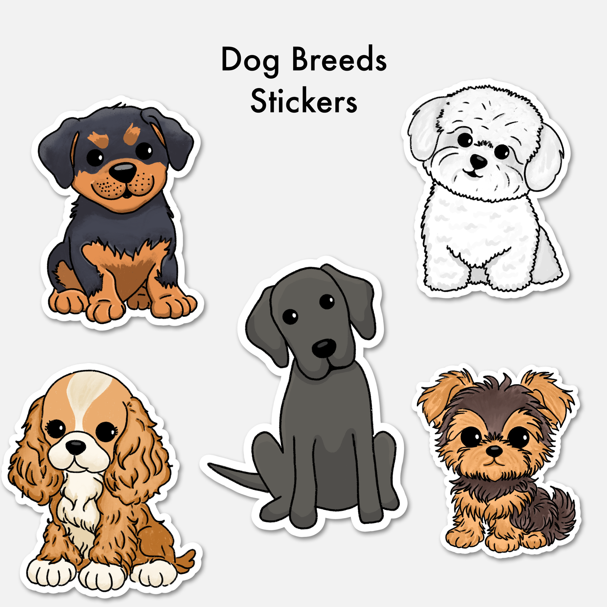 Charlie Doodle Die-Cut Sticker | Waterproof Curly Dog Decal with Matte Finish