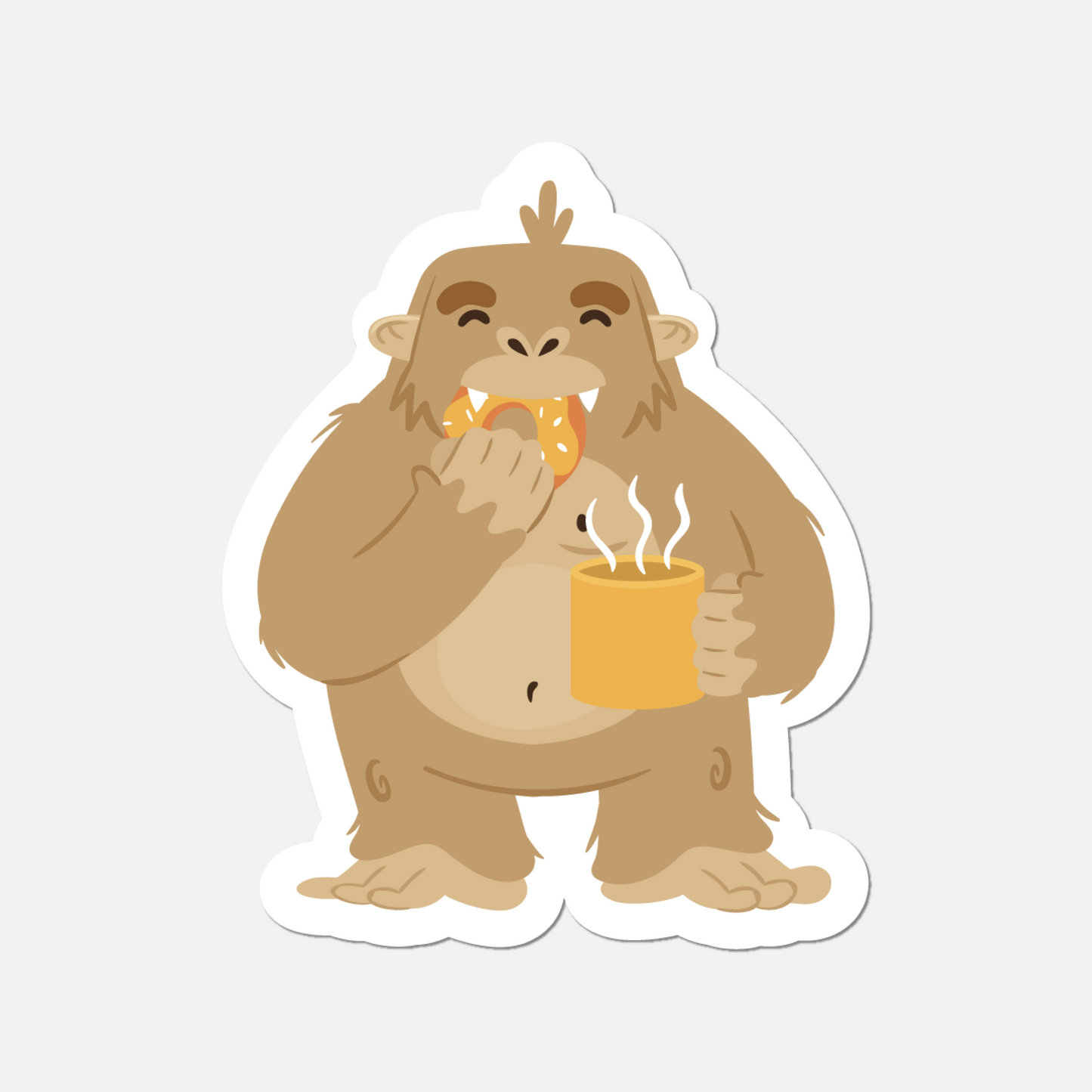 Bigfoot Drinking Coffee Sticker