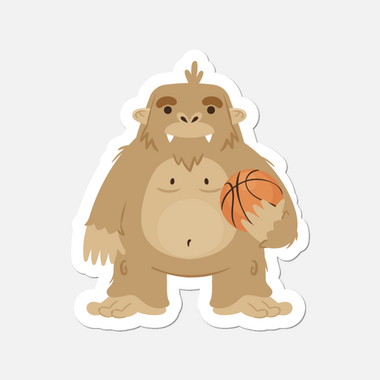 Bigfoot Playing Basketball Sticker