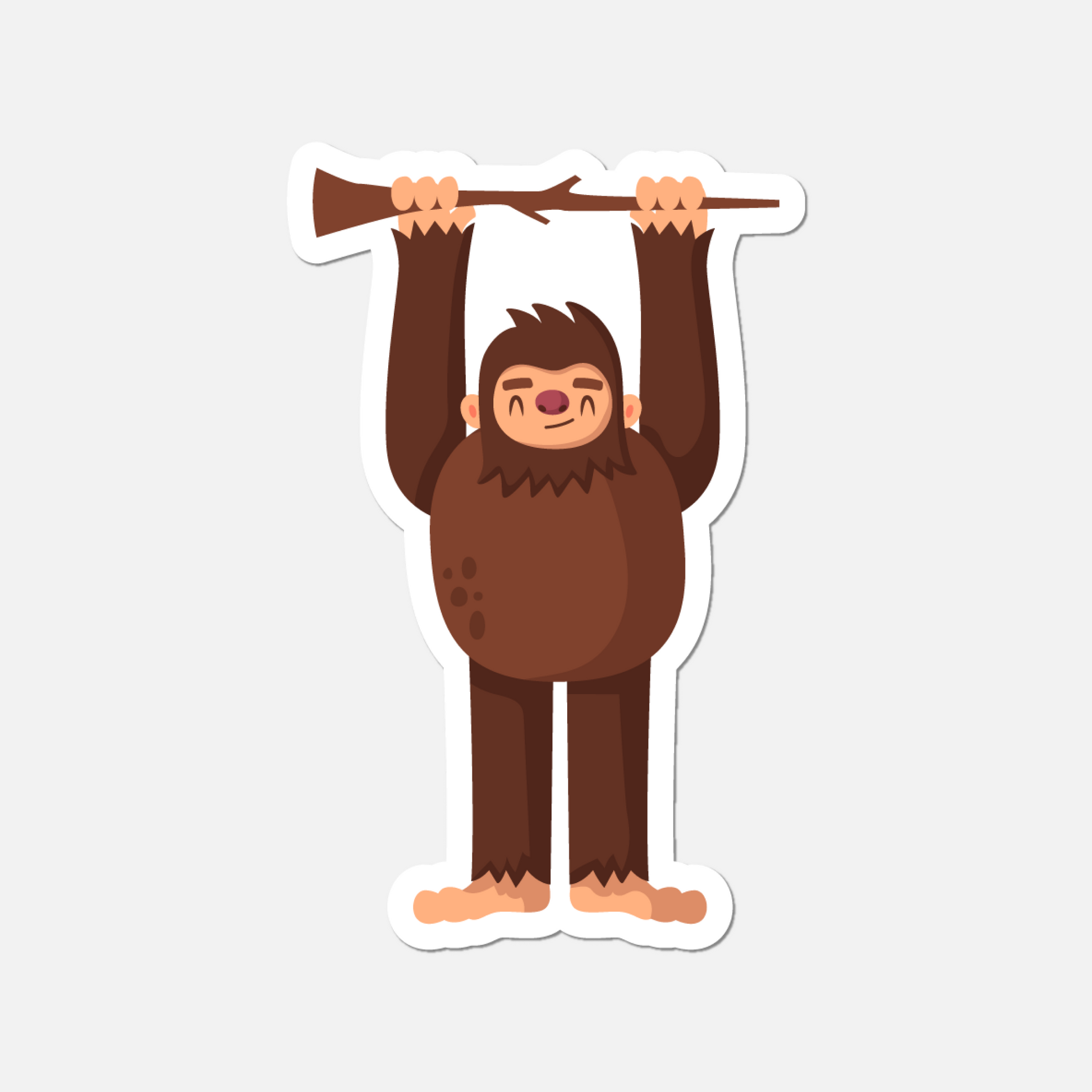 Bigfoot With Wooden Stick Sticker