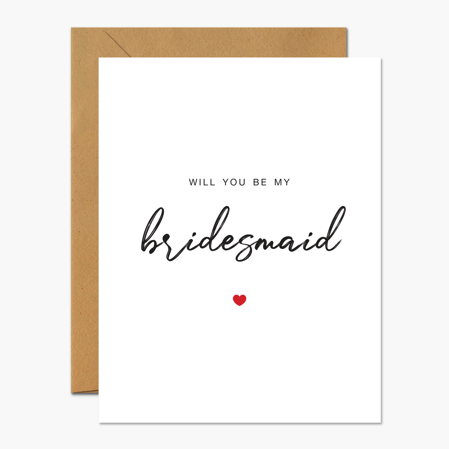 Elegant "Will You Be My Bridesmaid?" proposal card, perfect for bridal party invitations.