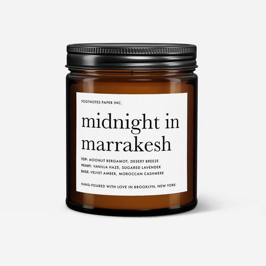 Midnight in Marrakesh Candle amber vanilla gourmand scented candle product photo