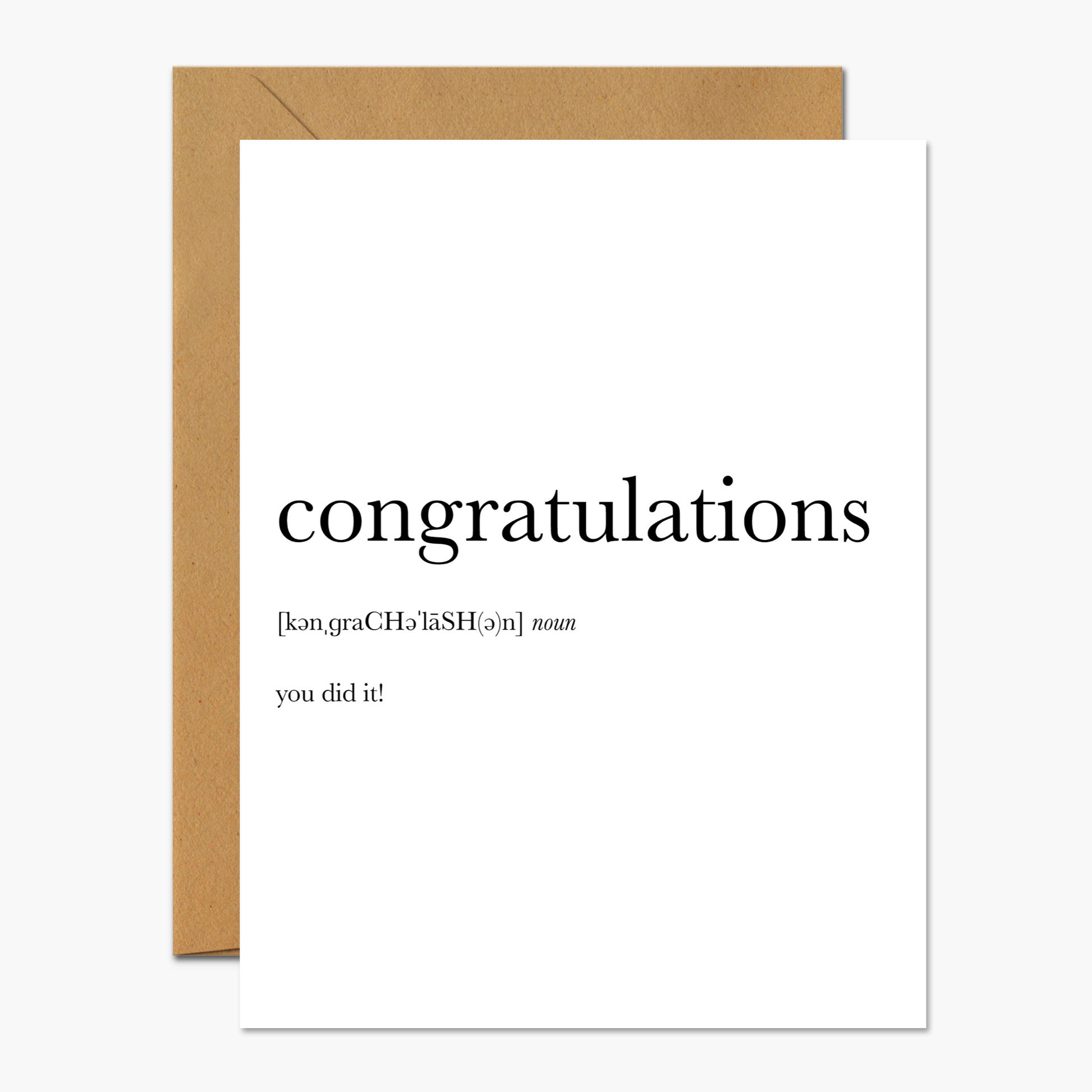 Congratulations Definition Congrats Greeting Card | Footnotes Paper