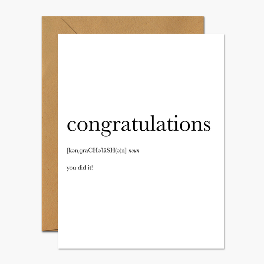 Congratulations Definition Congrats Greeting Card | Footnotes Paper