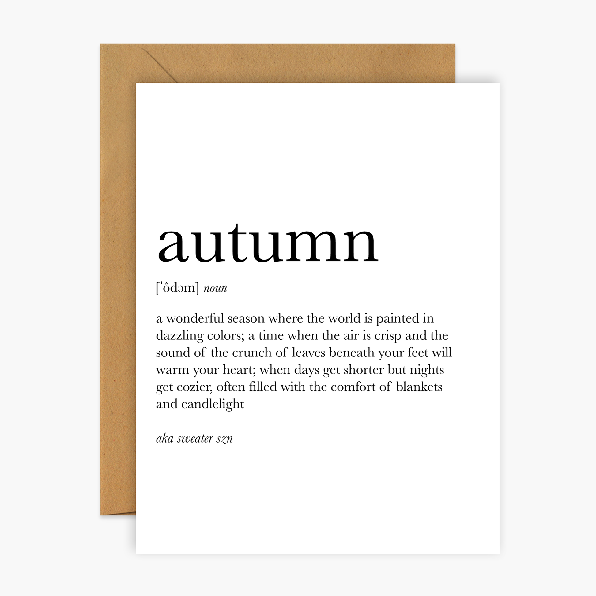 Autumn Definition Fall & Autumn Greeting Card | Footnotes Paper