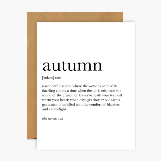 Autumn Definition Fall & Autumn Greeting Card | Footnotes Paper