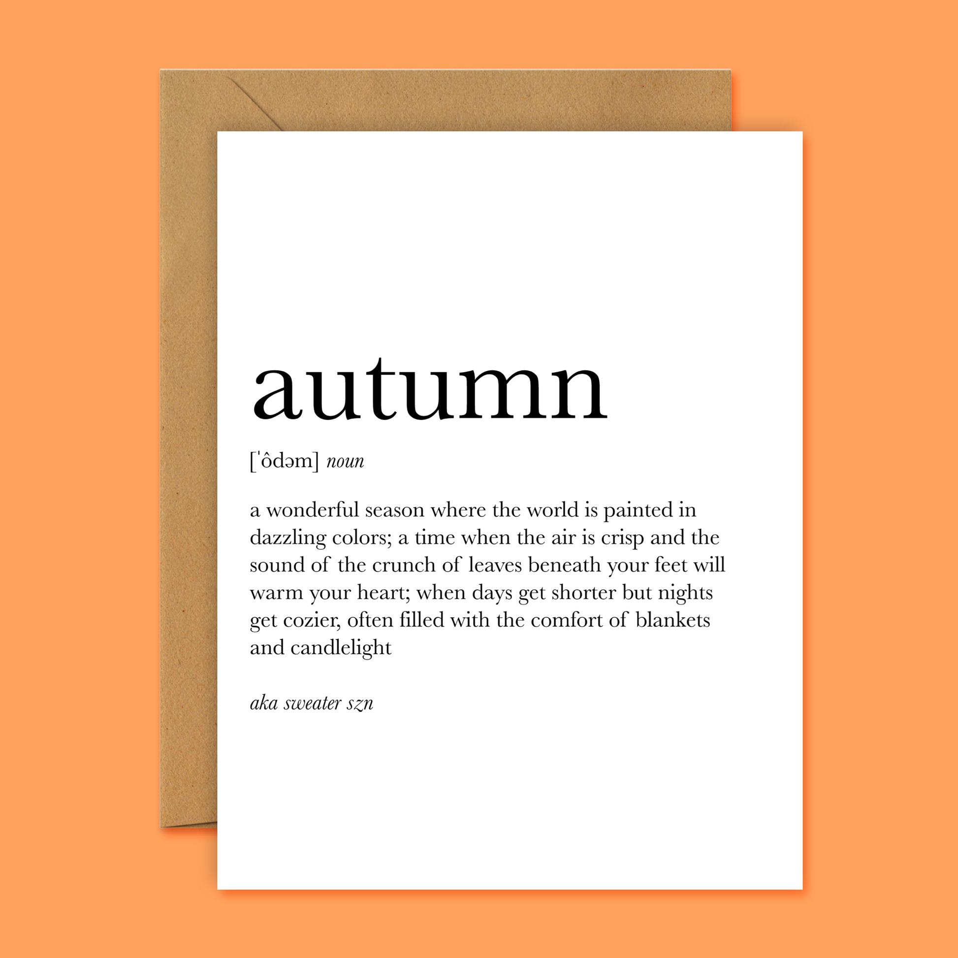 Autumn Definition Fall & Autumn Greeting Card | Footnotes Paper