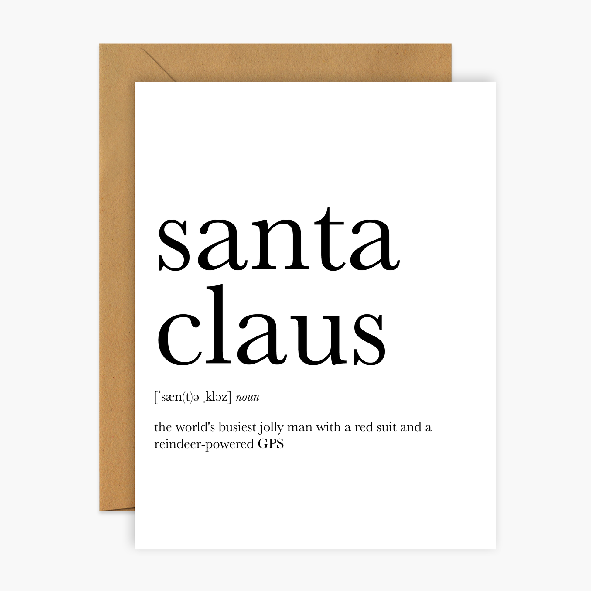 Santa Claus Definition Christmas Greeting Card | Footnotes Paper