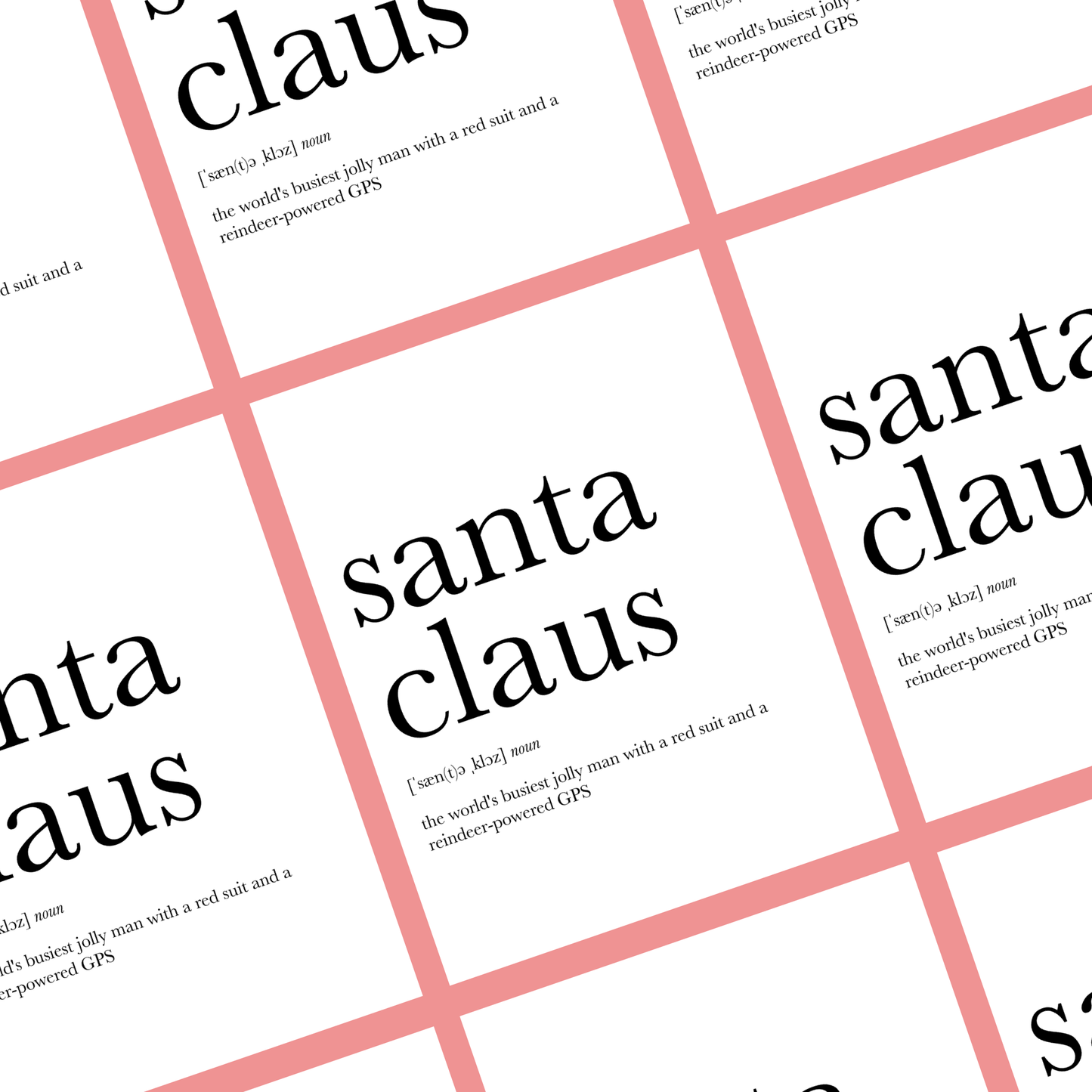Santa Claus Definition Christmas Greeting Card | Footnotes Paper