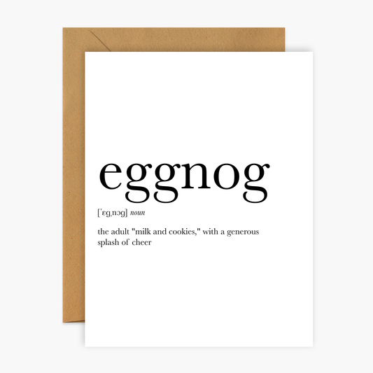 Eggnog Definition Christmas Greeting Card | Footnotes Paper