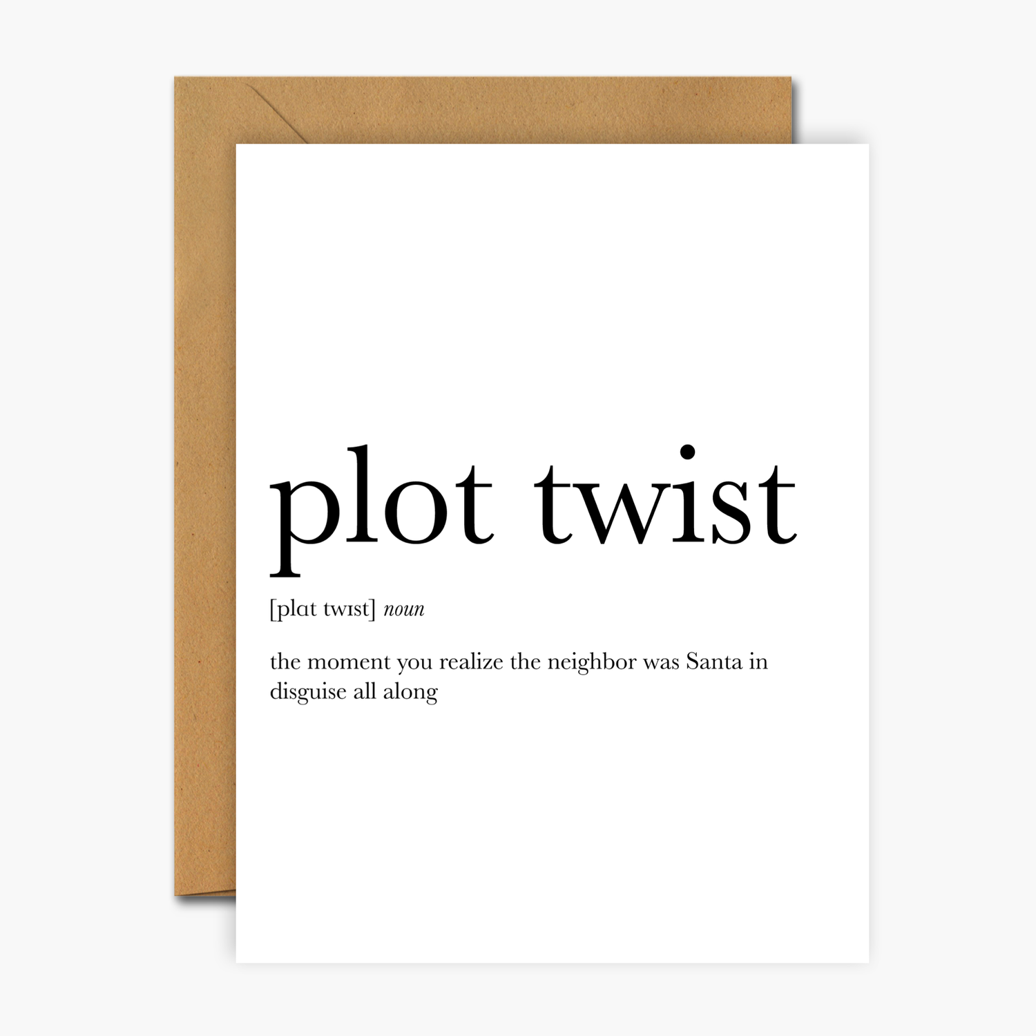 Plot Twist Definition Christmas Greeting Card | Footnotes Paper