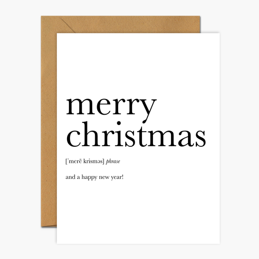 Merry Christmas Definition Christmas Greeting Card | Footnotes Paper