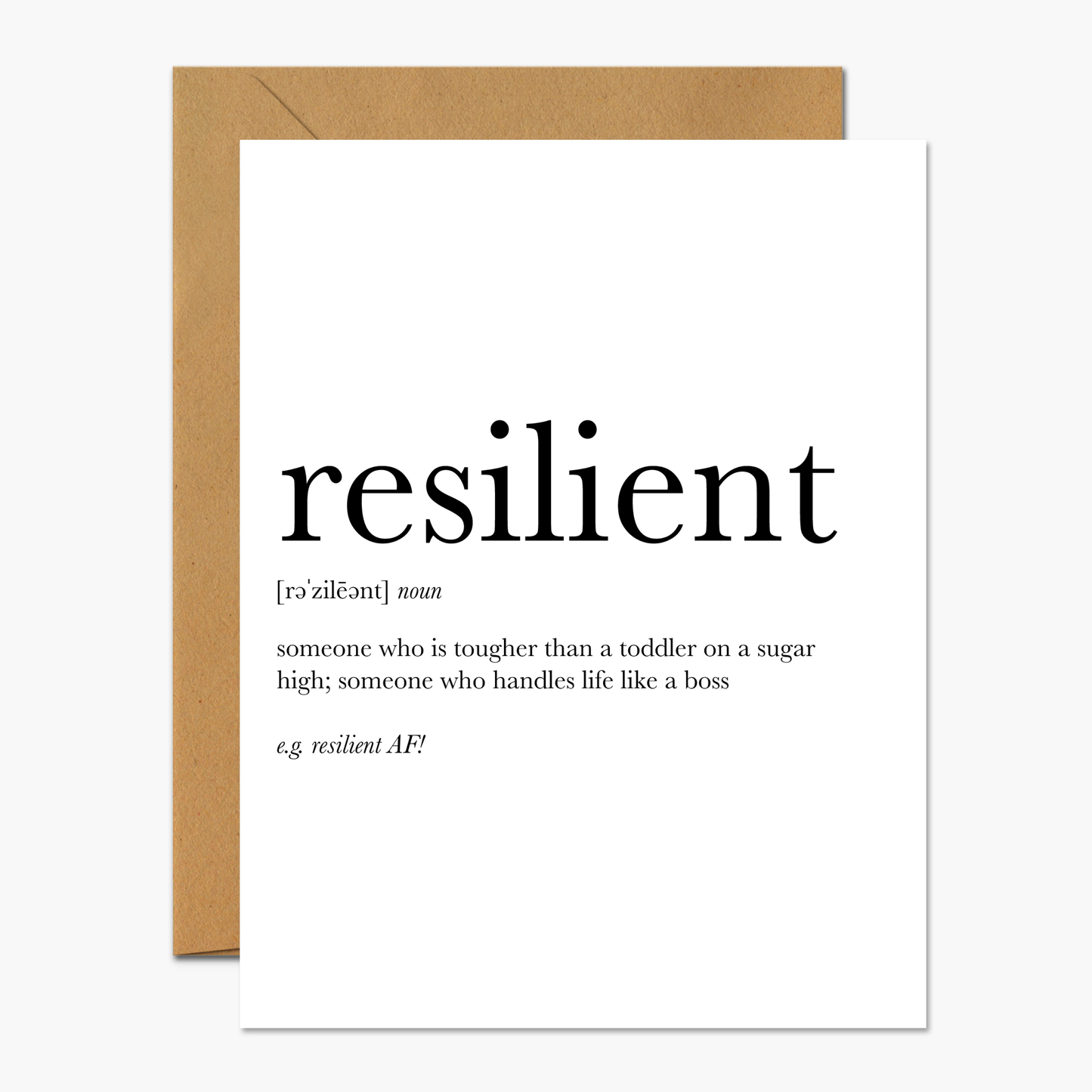 Resilient Definition Encouragement Card for hospitalized patient