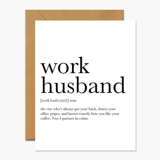 Work Husband Definition - Thank You Card for Colleague with a heartfelt message