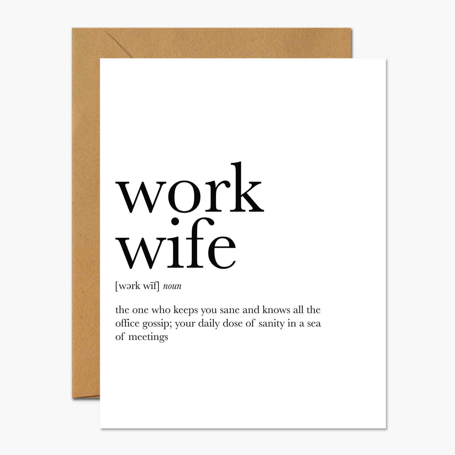 Work Wife Definition - Christmas Card for Colleagues with a festive message