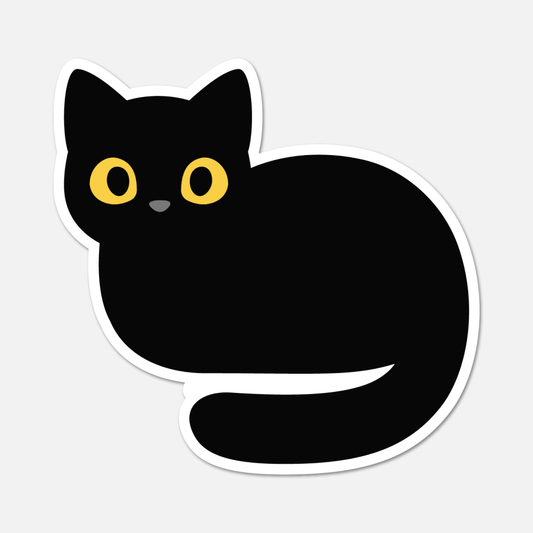 Cozy Black Cat Sticker - Cat Sticker