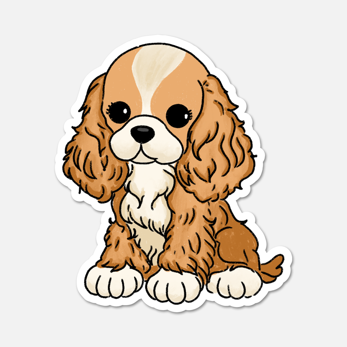 Sadie Fluffy Dog Die-Cut Sticker | Waterproof Pet Decal with Matte Finish