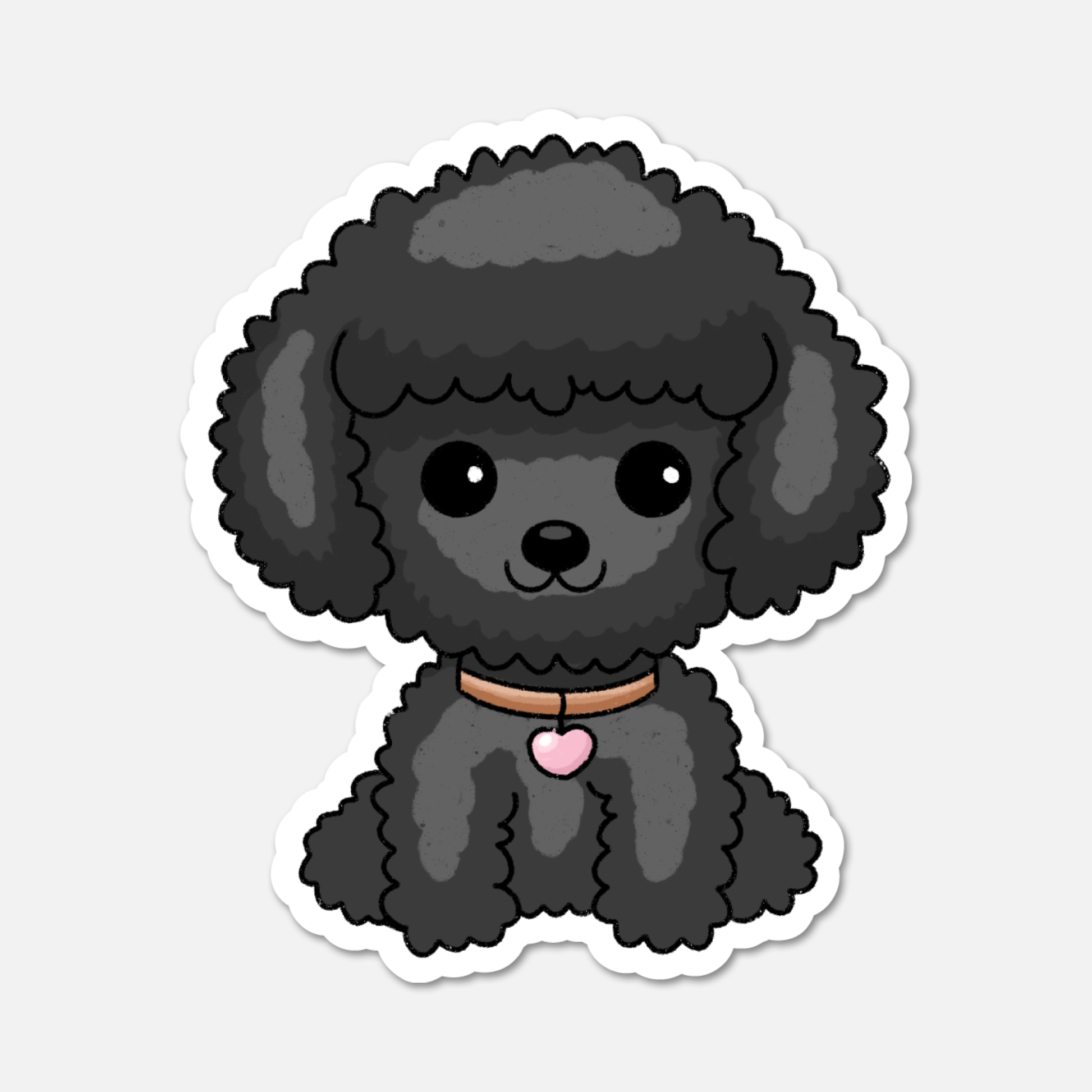 Cleo Black Poodle Die-Cut Sticker | Waterproof Dog Decal with Matte Finish