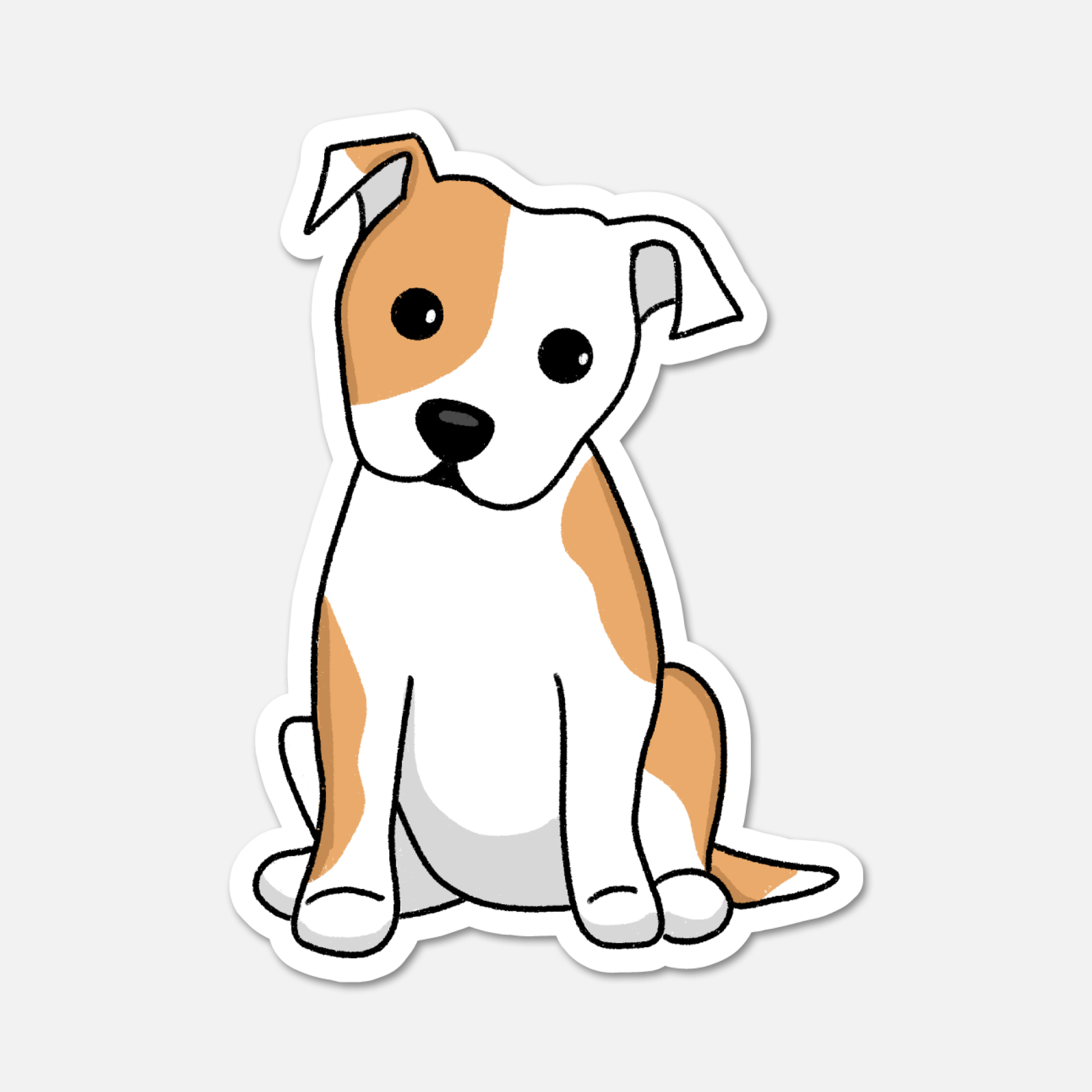 Rocky Staffy Die-Cut Sticker | Waterproof Bull Terrier Decal with Matte Finish