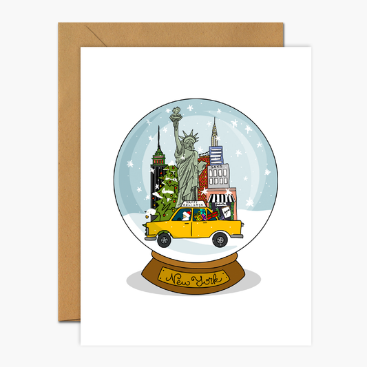 New York in a Snow Globe - Around New York Christmas Greeting Card | Footnotes Paper
