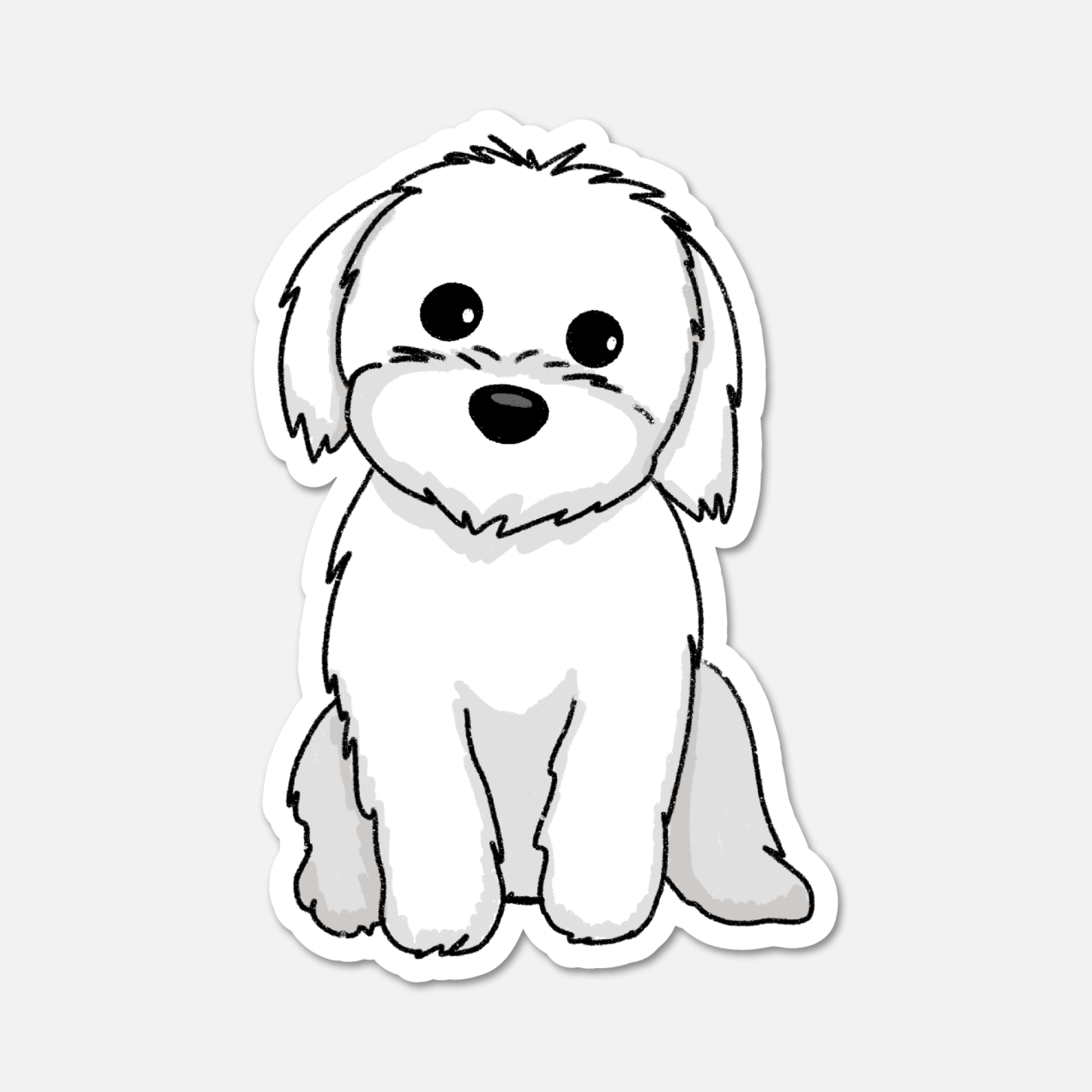  Daisy Small Dog Die-Cut Sticker | Waterproof Fluffy Pet Decal with Matte Finish