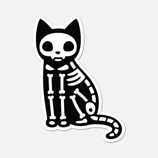 Black Cat Skeleton X-Ray - Cat Sticker