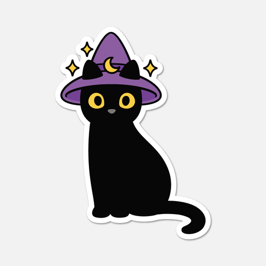 Wizard Black Cat Sticker - Cat Sticker