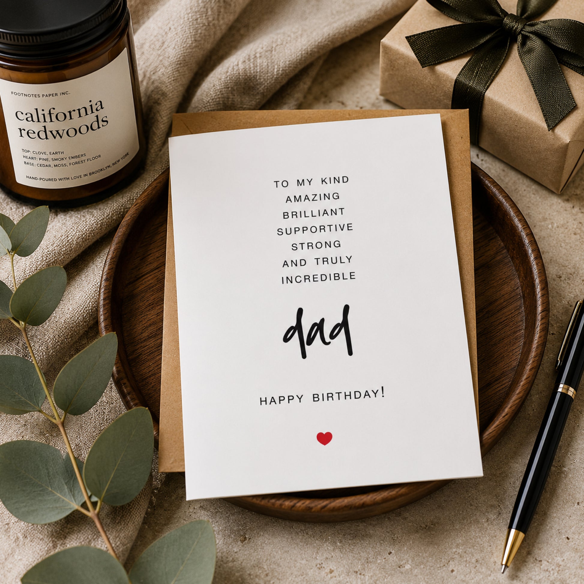 Dad Birthday Card from Son or Daughter, Happy Birthday Dad Card, Minimalist Father Birthday Card, Thoughtful Card for Dad