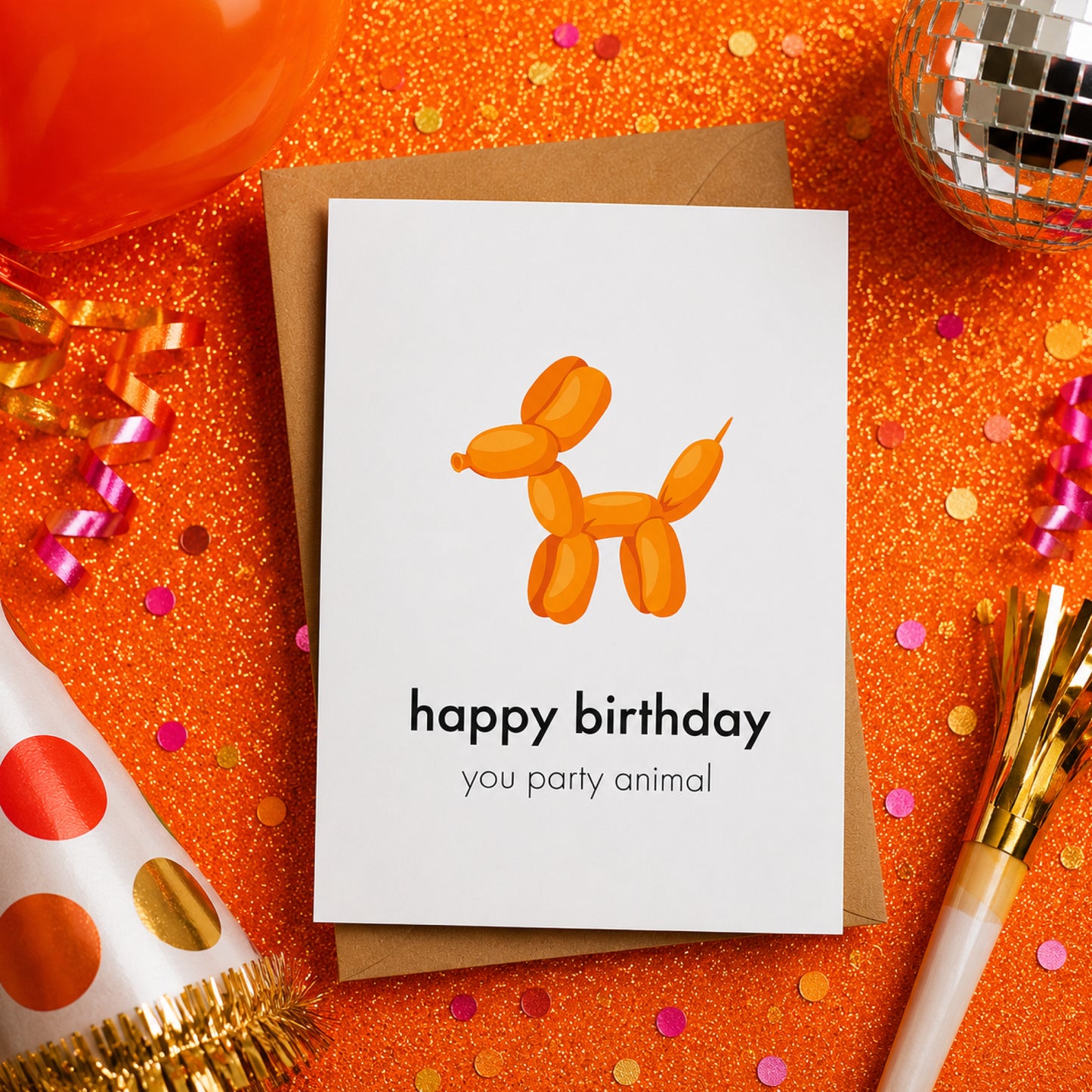 Happy Birthday You Party Animal - Birthday Card