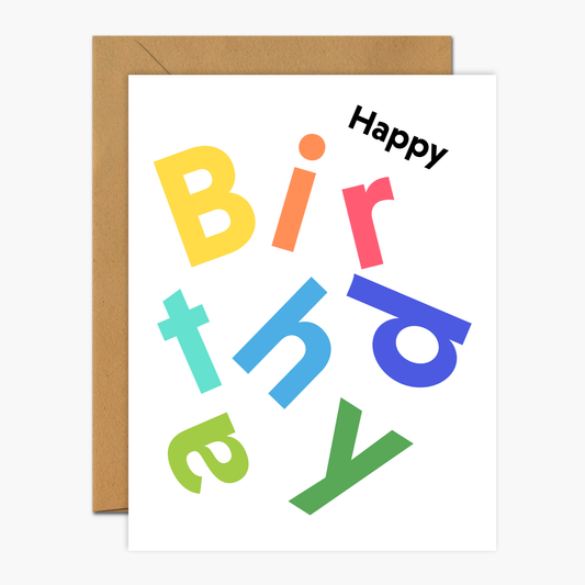 Happy Birthday Scandi Birthday Greeting Card | Footnotes Paper