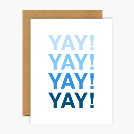 Yay! Yay! Blue Baby Greeting Card | Footnotes Paper