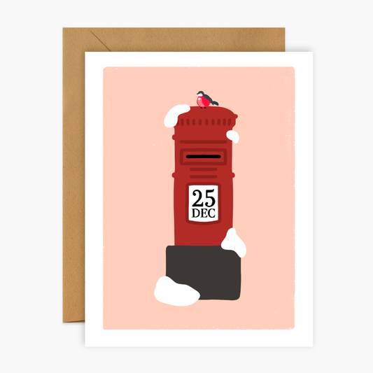 December 25 Postbox (mailbox) Christmas Greeting Card | Footnotes Paper