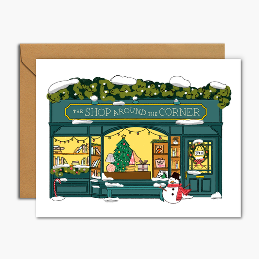 Shop Around The Corner - Winter Season Christmas Greeting Card