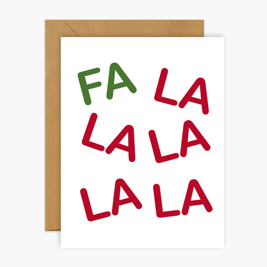 Fa La La La Scandi Christmas Greeting Card | Footnotes Paper