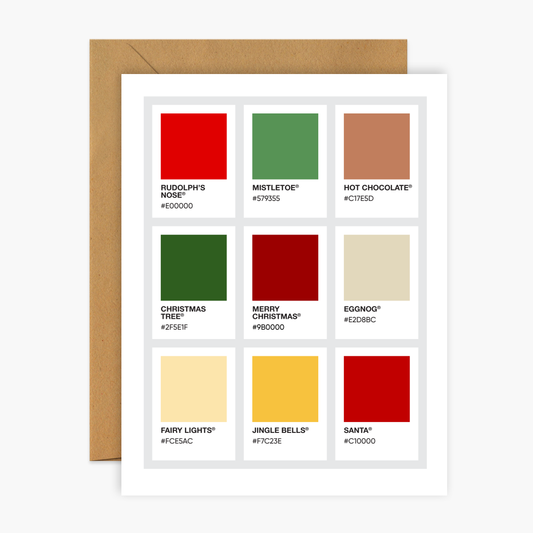 Merry Christmas Color Palette Christmas Greeting Card | Footnotes Paper