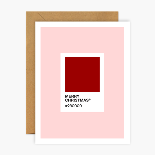 Merry Christmas Color Swatch Christmas Greeting Card | Footnotes Paper