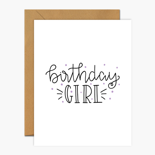 Birthday Girl Lilac Birthday Greeting Card | Footnotes Paper