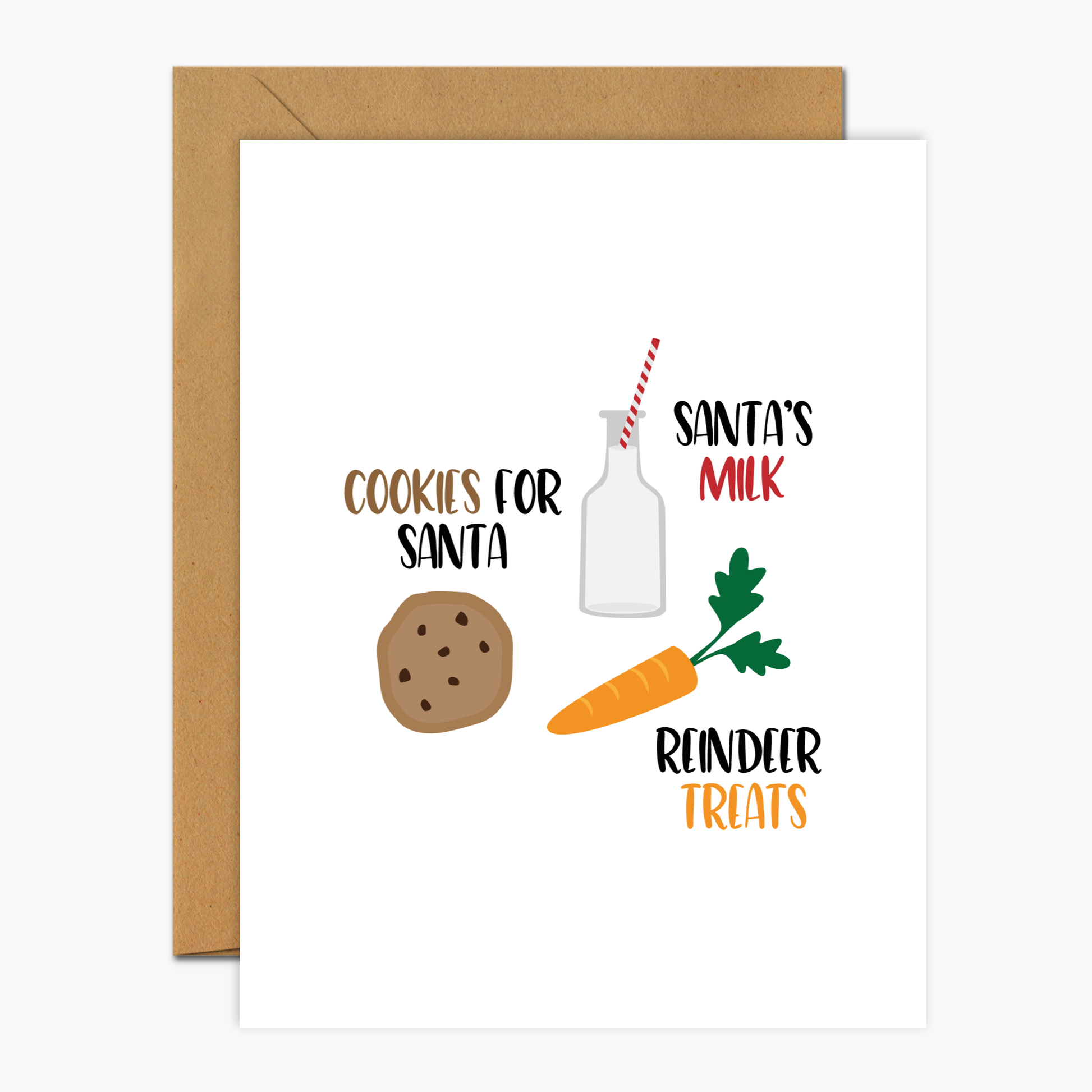 Santa Cookies And Milk Christmas Greeting Card | Footnotes Paper