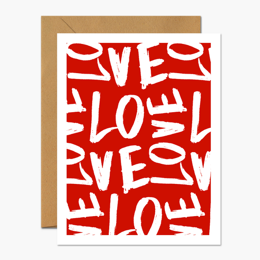 Love Brush Collage Valentine's Day Greeting Card | Footnotes Paper