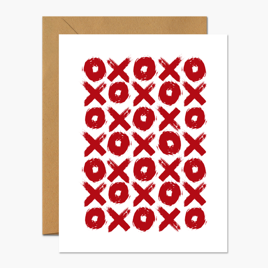 XOXO Brushed Red Valentine's Day Greeting Card | Footnotes Paper