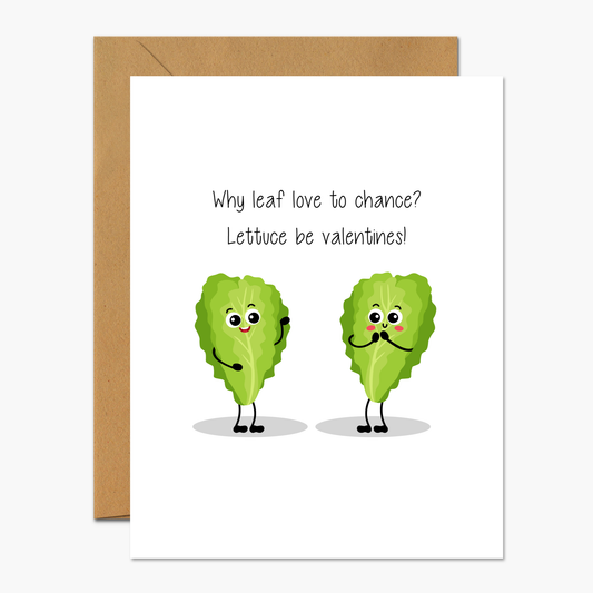 Lettuce Be Valentines Valentine's Day Greeting Card | Footnotes Paper