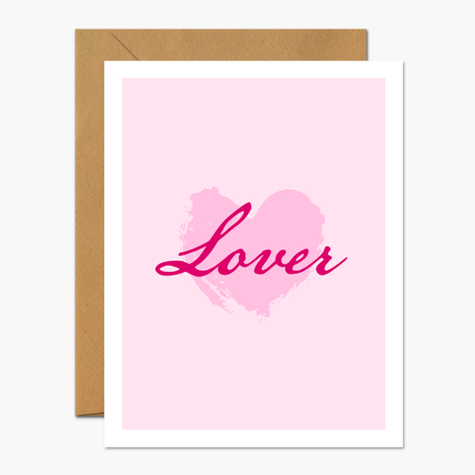 Lover Pink Heart Valentine's Day Greeting Card | Footnotes Paper