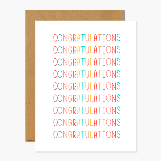 Congratulations Colorful Congrats Greeting Card | Footnotes Paper